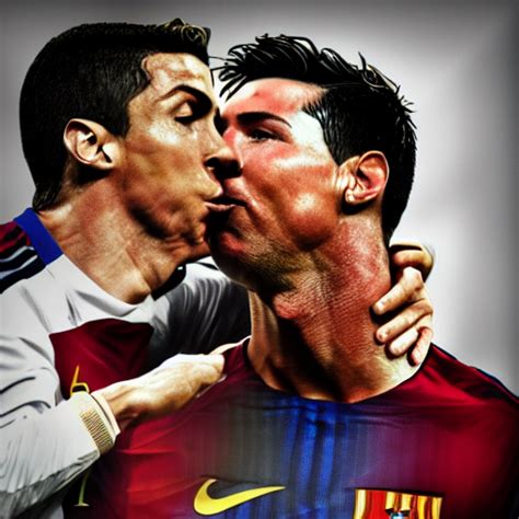 cristiano ronaldo and messi kiss.